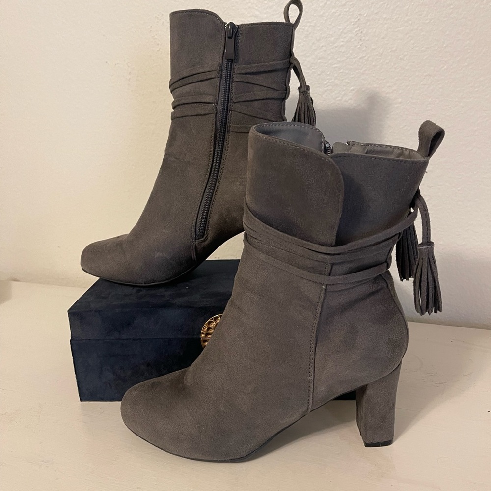 Grey suede boots